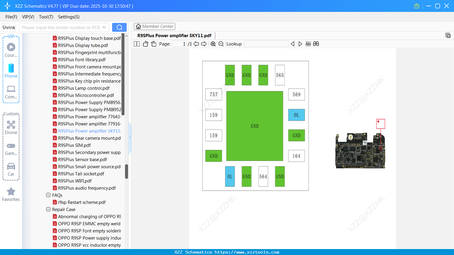 OPPO R9SPlus Power Amplifier SKY11